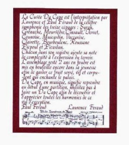 1998 contre etiquette da capo millesime